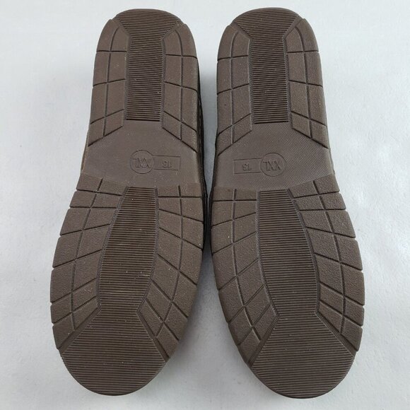 Eddie Bauer Westhaven Slipper Mens 13 Brown Suede Slip On Faux Fur House Shoe - Picture 11 of 14